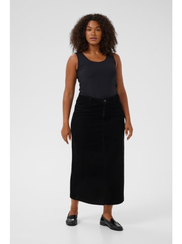 KAFFE curve Corduroy rok zwart