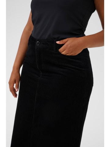 KAFFE curve Spódnica sztruksowa w kolorze czarnym