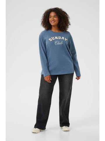 KAFFE curve Sweatshirt "Eliza" lichtblauw