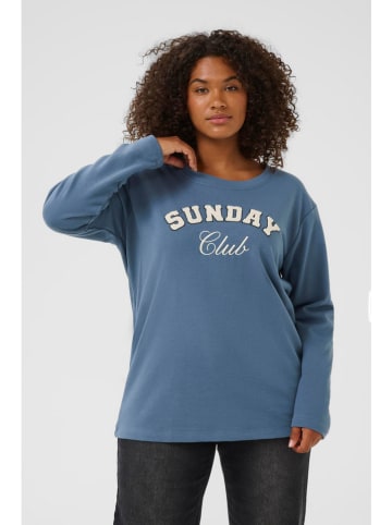 KAFFE curve Sweatshirt "Eliza" in Hellblau