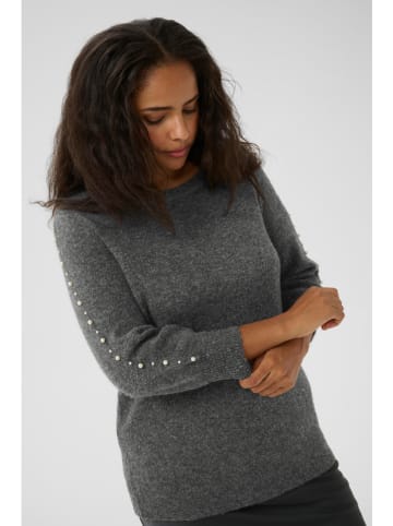 KAFFE curve Sweter w kolorze antracytowym