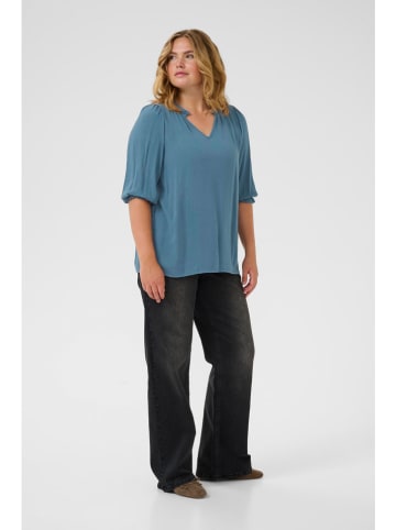 KAFFE curve Bluse "Kiv" in Hellblau