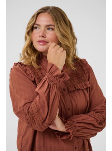 KAFFE curve Bluzka "Jessa" w kolorze jasnobrązowym