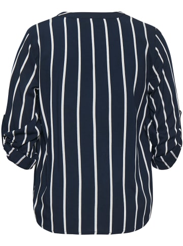 KAFFE curve Blouse "Sida" donkerblauw/Weiß