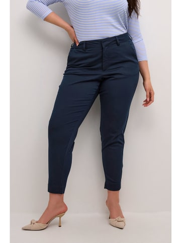 KAFFE curve Chinobroek "Leana" donkerblauw