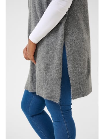 KAFFE curve Ponczo w kolorze szarym