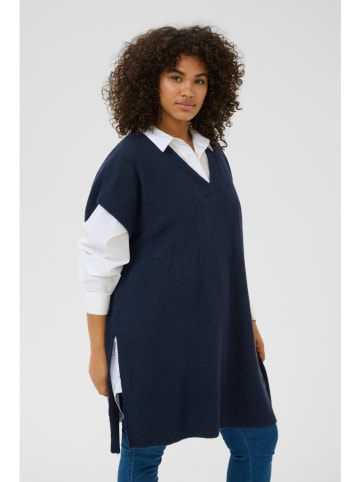 KAFFE curve Poncho in Dunkelblau