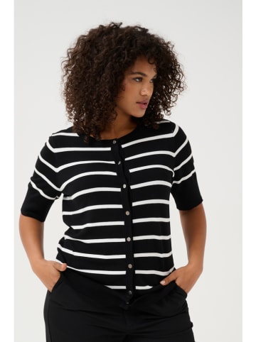 KAFFE curve Cardigan in Schwarz/ Weiß