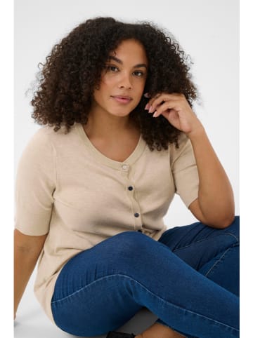 KAFFE curve Kardigan w kolorze beżowym