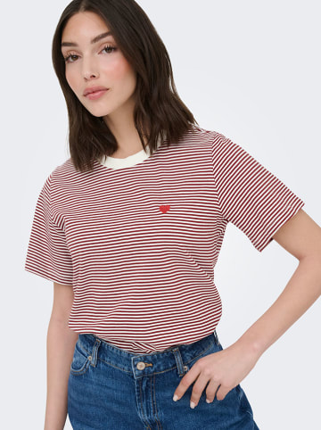 JDY Shirt "Pisa" in Bordeaux/ Weiß