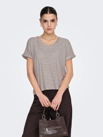 JDY Shirt "Sissy" in Weiß/ Braun
