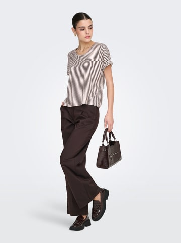 JDY Shirt "Sissy" in Weiß/ Braun