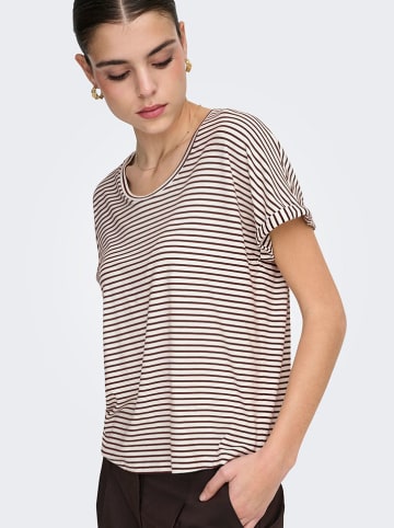 JDY Shirt "Sissy" in Weiß/ Braun