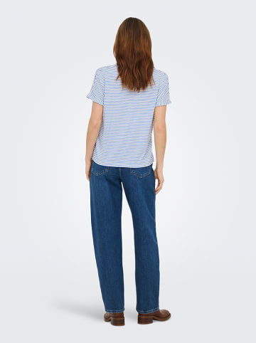 JDY Shirt "Sissy" in Weiß/ Blau