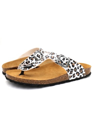 billowy Zehentrenner in Weiß/ Hellbraun