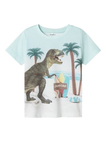 name it Shirt "Jako" lichtblauw/groen