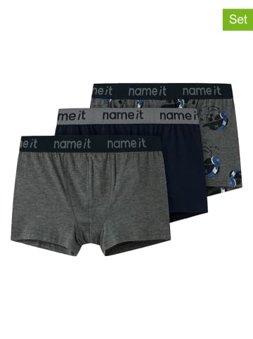 name it 3-delige set: boxershorts grijs/zwart
