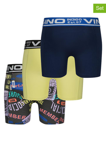 Vingino 3-delige set: boxershorts donkerblauw/geel