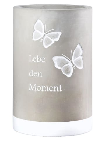 GILDE Schładzacz "Live in the moment" w kolorze szarym do wina - wys. 21,5 cm