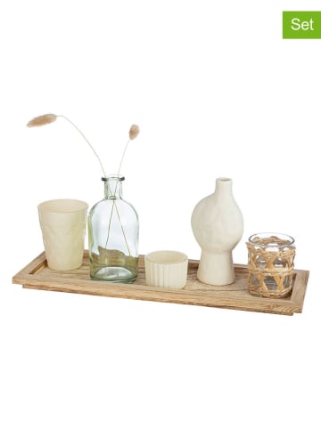 GILDE 6-częściowy zestaw "Bastione" w kolorze beżowo-białym - 36 x 28 x 12,5 cm