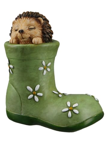 GILDE Figurka dekoracyjna "Hedgehog" w kolorze zielonym - 9,5 x 10 x 4,5 cm