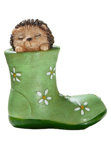 GILDE Figurka dekoracyjna "Hedgehog" w kolorze zielonym - 9,5 x 10 x 4,5 cm