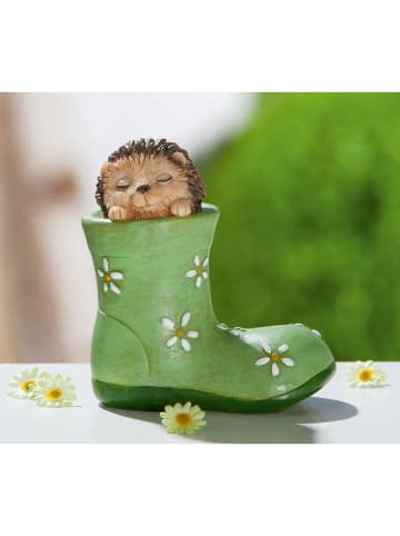 GILDE Dekofigur "Hedgehog" in Grün - (B)9,5 x (H)10 x (T)4,5 cm