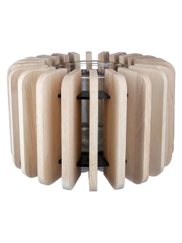 GILDE Świecznik "Venta" w kolorze beżowym - wys. 13 x Ø 20 cm