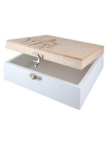 GILDE Pudełko "Meadow Magic" w kolorze biało-beżowym - 18 x 6,5 x 18 cm