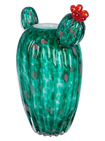 GILDE Vase "Kaktusblüte" in Grün - (B)20 x (H)26 x (T)11 cm