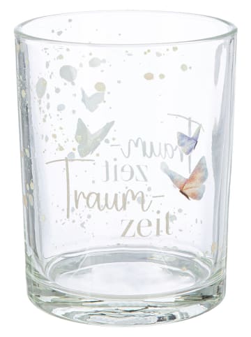 GILDE 2er-Set: Windlichter "Schmetterlingstanz" in Bunt - (H)12,5 x Ø 10 cm