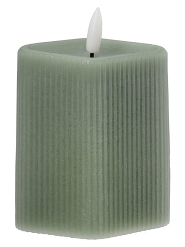 GILDE Świeca LED "Riffle" w kolorze zielonym - 8,5 x 10 x 6 cm