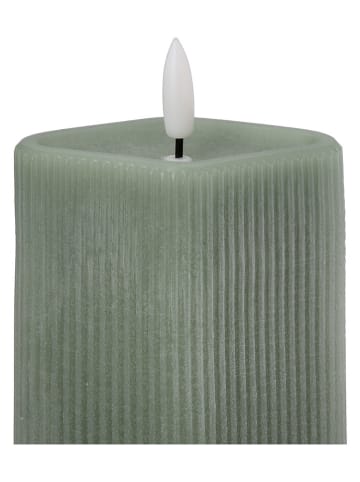 GILDE Świeca LED "Riffle" w kolorze zielonym - 8,5 x 10 x 6 cm