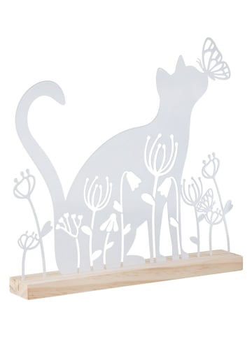 GILDE Dekoaufsteller "Frühlingswiese" in Weiß - (B)24 x (H)23,5 x (T)4 cm