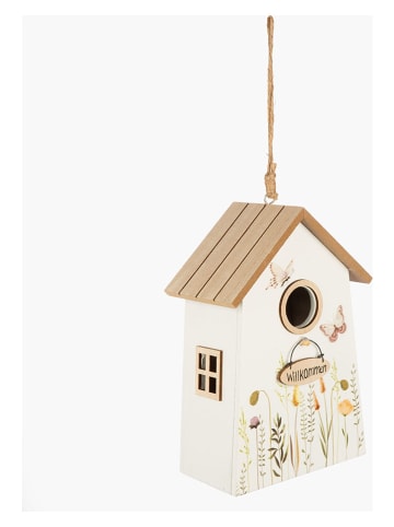 GILDE Domek "Welcome" w kolorze białym dla ptaków - 13,5 x 20 x 8 cm