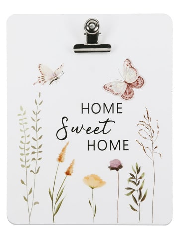 GILDE 2er-Set: Foto- / Kartenhalter "Home sweet Home" in Weiß - (L)23 x (B)17,5 cm