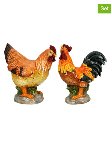 GILDE Figurki dekoracynje (2 szt.) "Harald & Heidi" ze wzorem - 29 x 36 x 16 cm