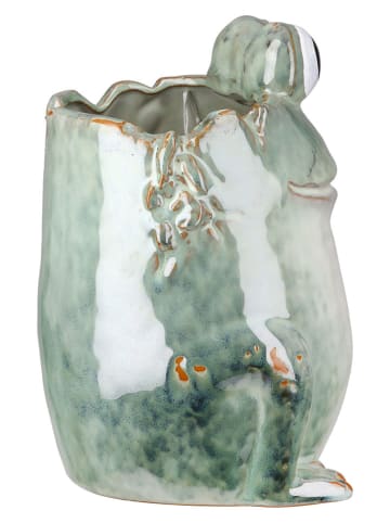 GILDE Osłonka "Sancho" w kolorze zielonym na doniczkę - 15 x 21,5 x 13,5 cm