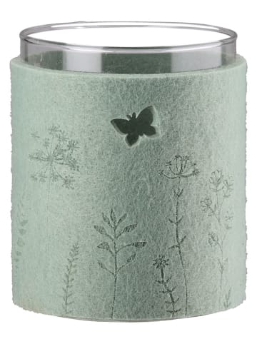 GILDE Świecznik "Forar" w kolorze zielonym - wys. 10 x Ø 8 cm
