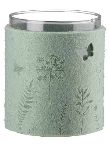GILDE Świecznik "Forar" w kolorze zielonym - wys. 10 x Ø 8 cm