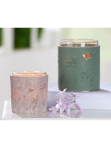 GILDE Świecznik "Forar" w kolorze zielonym - wys. 10 x Ø 8 cm