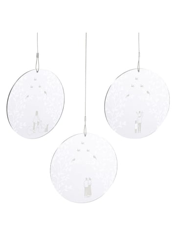 GILDE Zawieszki dekoracyjne (3 szt.) "Moments" w kolorze białym - Ø 12 cm