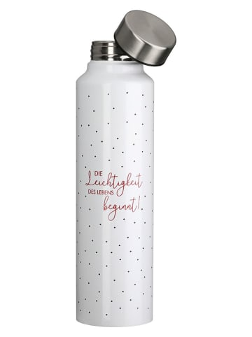 GILDE Trinkflasche "Leichtigkeit" in Weiß - (H)27 x Ø 6,5 cm