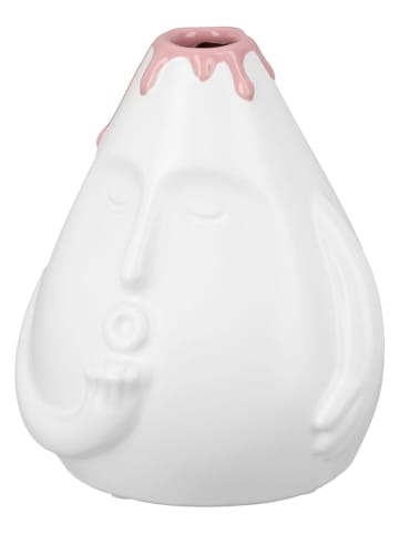 GILDE 2er-Set: Vasen "Herz" in Weiß - (H)13 x Ø 11 cm