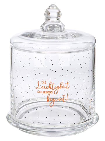 GILDE 2er-Set: Vorratsgläser "Leichtigkeit" in Orange - (H)18 x Ø 13 cm