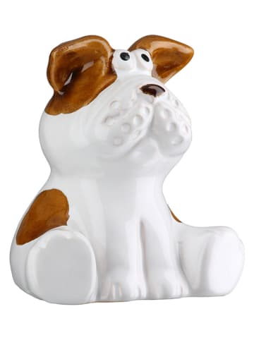 GILDE Figurka dekoracyjna "Harper" w kolorze biało-jasnobrązowym - 9 x 9 x 7,7 cm