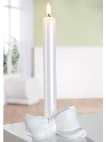 GILDE Świecznik "Bow" w kolorze białym - 13 x 5,5 x 9,5 cm