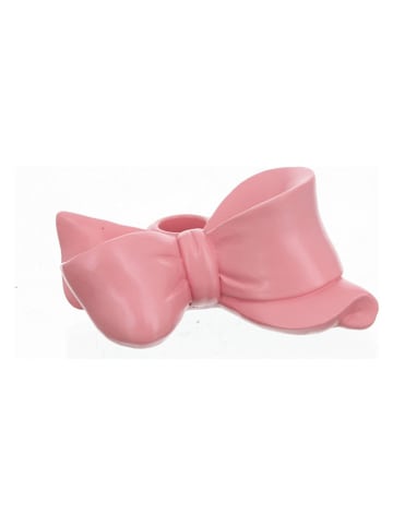 GILDE Świecznik "Bow" w kolorze jasnoróżowym - 13 x 5,5 x 9,5 cm