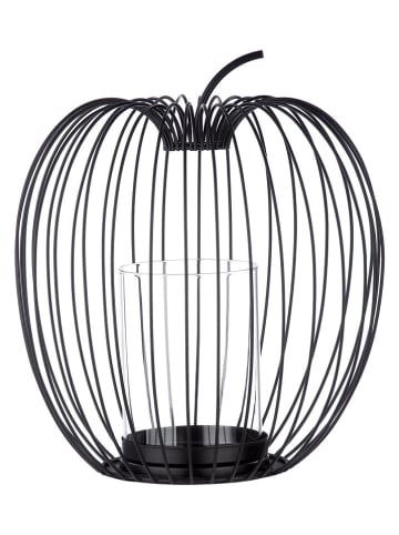 GILDE Świecznik "Filo" w kolorze czarnym - wys. 26,5 x Ø 24 cm