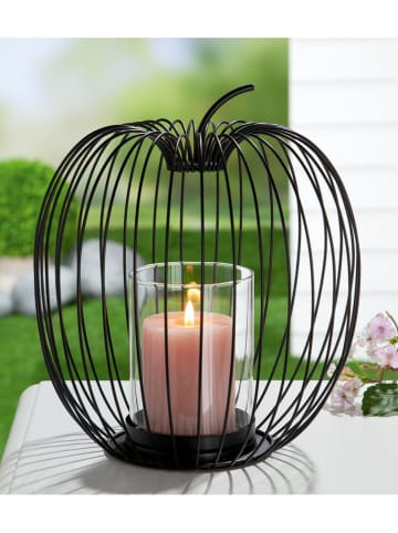 GILDE Świecznik "Filo" w kolorze czarnym - wys. 26,5 x Ø 24 cm